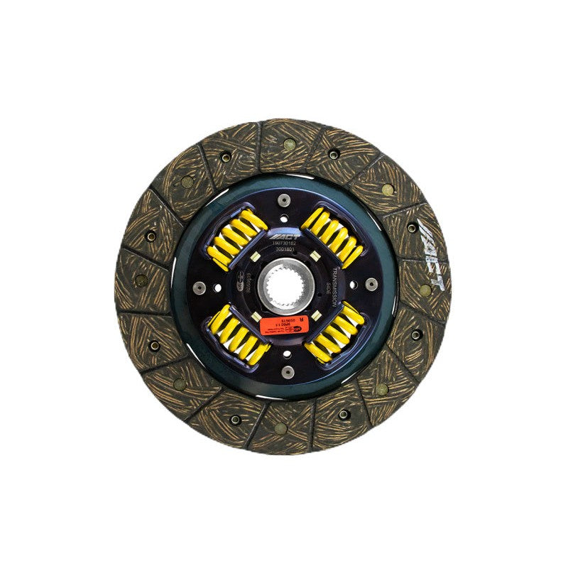 ACT 3001801 performance street sprung clutch disc with organic friction material and spring-centered hub.