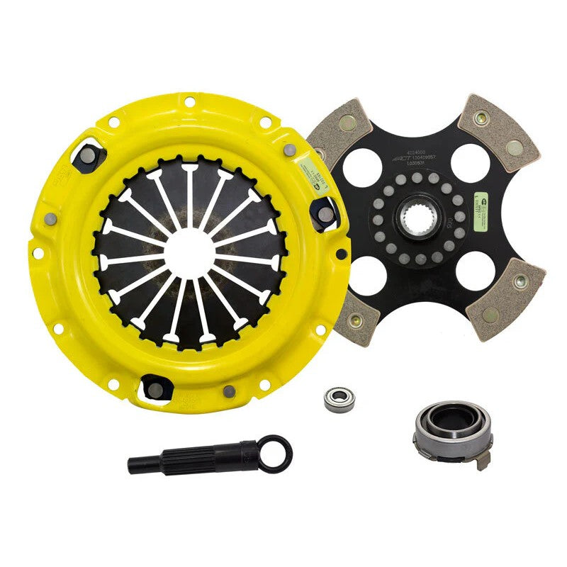 ACT ZM2-HDR4 clutch kit including a yellow Heavy Duty pressure plate and a 4-pad ceramic rigid race disc.
