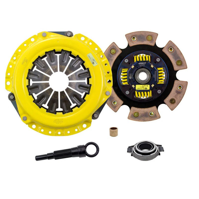 ACT NX9-XTG6 clutch kit with yellow Xtreme pressure plate and a 6-pad spring-centered race disc.