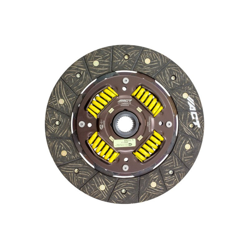 ACT Performance Street sprung clutch disc with organic friction material and spring-centered hub assembly
