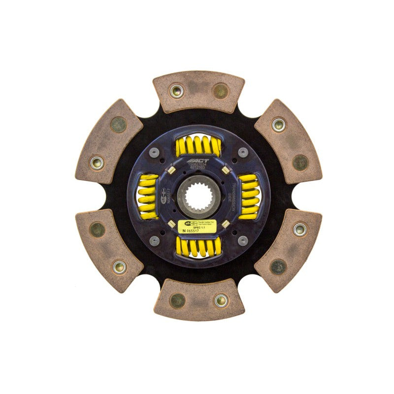 ACT 6-pad sprung ceramic race clutch disc with gold-tone retainer and metallic friction pads
