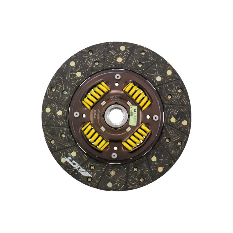 ACT 3001605 Performance Street Sprung Clutch Disc featuring organic friction material and a spring-centered hub