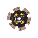 ACT 6 pad sprung race clutch disc featuring ceramic friction pads and a heavy-duty spring center for Subaru applications