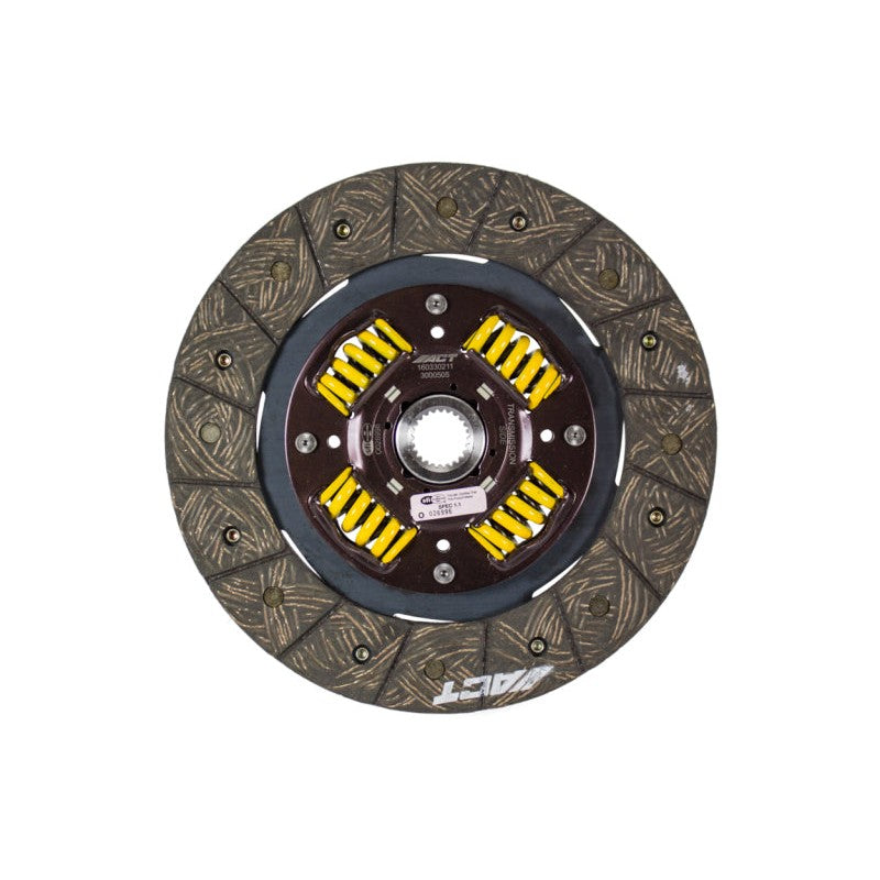 ACT 3000505 Performance Street Sprung Clutch Disc with organic friction material and spring-centered hub.