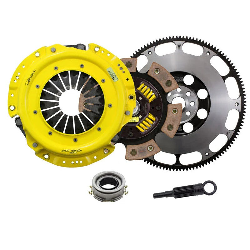 ACT SB8-XTG6 Xtreme race clutch kit featuring a 6-pad ceramic sprung disc and heavy-duty pressure plate.