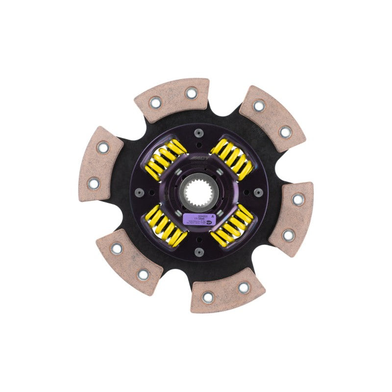 ACT 6-pad sprung race clutch disc featuring ceramic friction pads and a heavy-duty spring center for Mazda Mazdaspeed