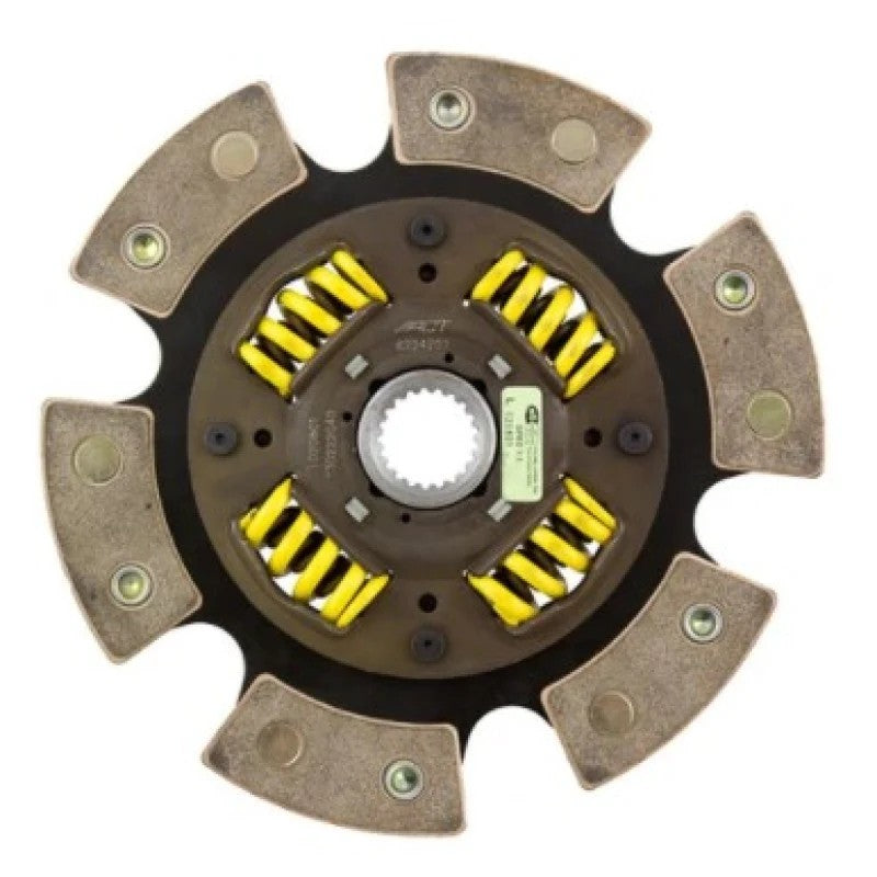 ACT 6-pad sprung race clutch disc with six friction pads and a visible sprung hub mechanism