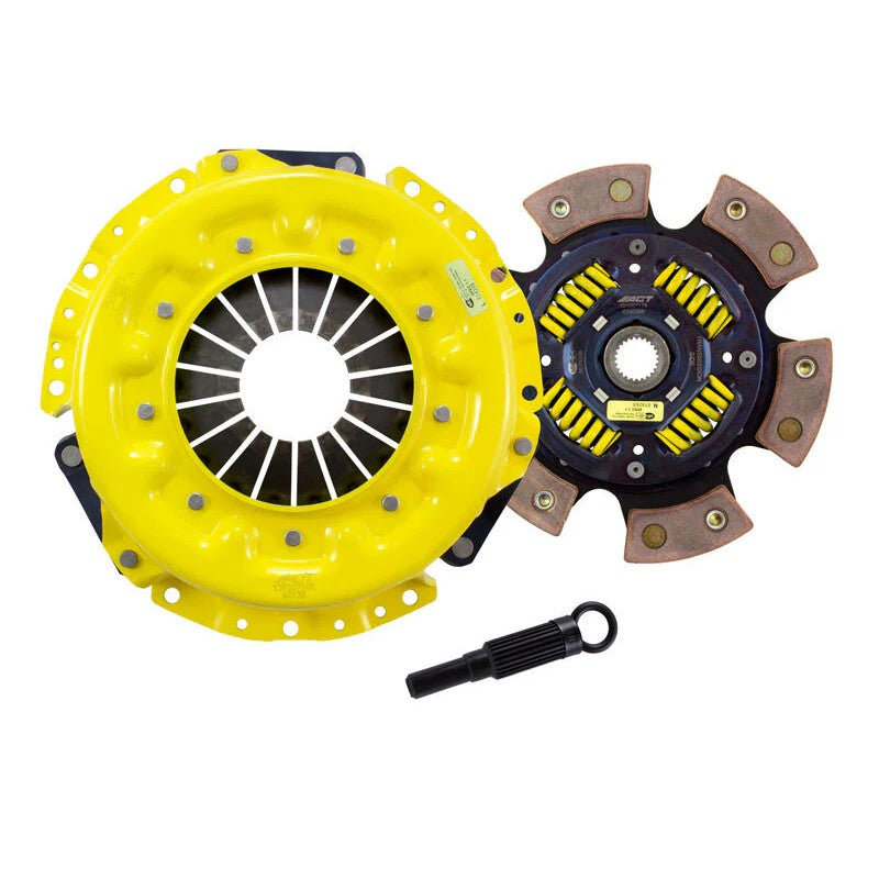 ACT NS3-XTG6 XT/Race Sprung 6-Pad Clutch Kit including Xtreme pressure plate and ceramic spring-centered race disc.