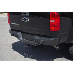Hammer black steel Stealth Fighter rear bumper with satin black panels for 2015-2020 Colorado and Canyon.