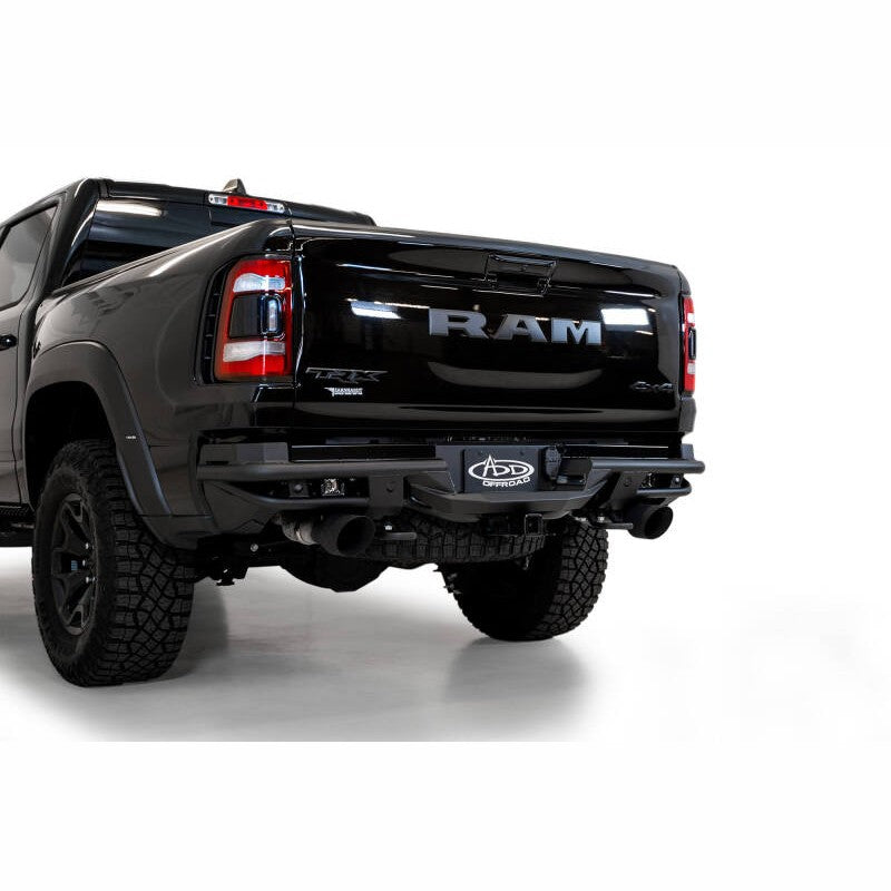 Hammer Black Addictive Desert Designs PRO Bolt-On Rear Bumper with sensor cutouts for 2021-2024 Ram 1500 TRX