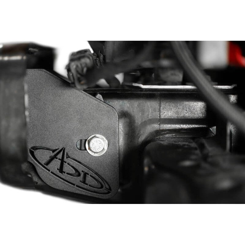 Addictive Desert Designs hammer black powder coated steel frame horn gusset kit for 2021-2025 Ford Bronco.