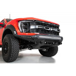 Hammer Black ADD Stealth Fighter front bumper with satin black vented panels for 2021-2025 Ford F-150 Raptor.