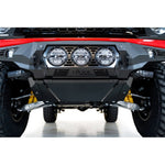 Addictive Desert Designs Bomber front skid plate in satin black aluminum for 2021-2025 Ford Bronco.