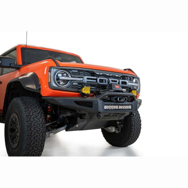 Addictive Desert Designs Rock Fighter front bumper with low profile hoop for 2022-2025 Ford Bronco Raptor