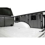 Addictive Desert Designs hammer black steel bed side Molle panels for 2021-2025 Ford F-150 passenger side.