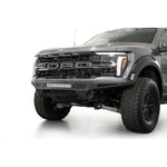 Hammer black steel Rock Fighter front bumper with vented aluminum skid plate for 2021-2025 Ford F-150 Raptor