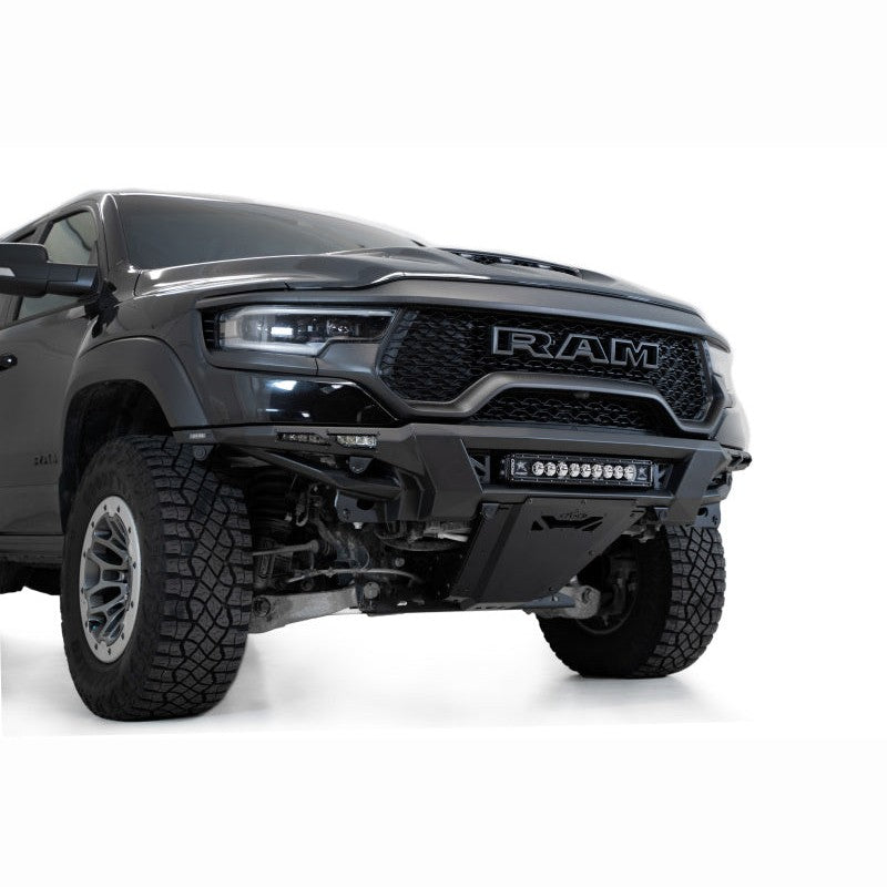 Addictive Desert Designs Phantom Series Hammer Black front bumper with aluminum skid plate for 2021-2024 Ram TRX