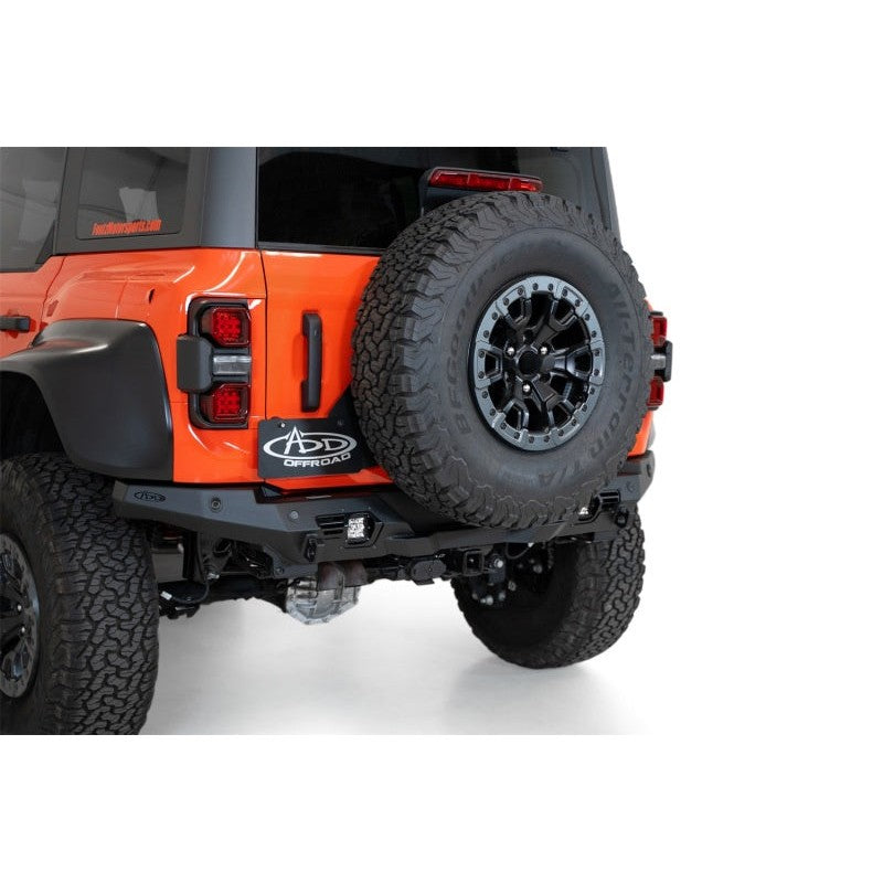 Hammer Black Addictive Desert Designs Bomber Rear Bumper with Satin Black panels for Ford Bronco Raptor