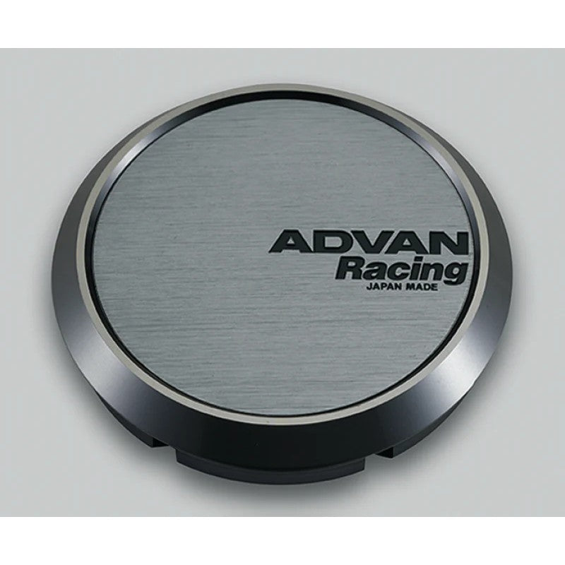 Advan 73mm flat center cap in Hyper Black finish with embossed logo