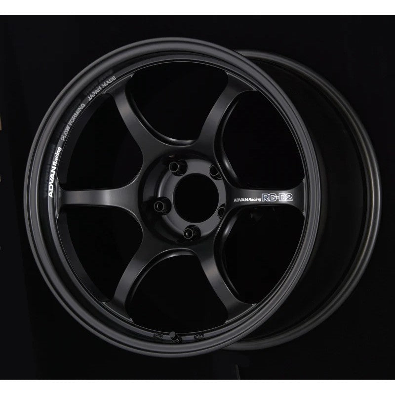 Single Advan RG-D2 wheel in semi-gloss black finish, 18x9.5 inches with a 5x120 bolt pattern