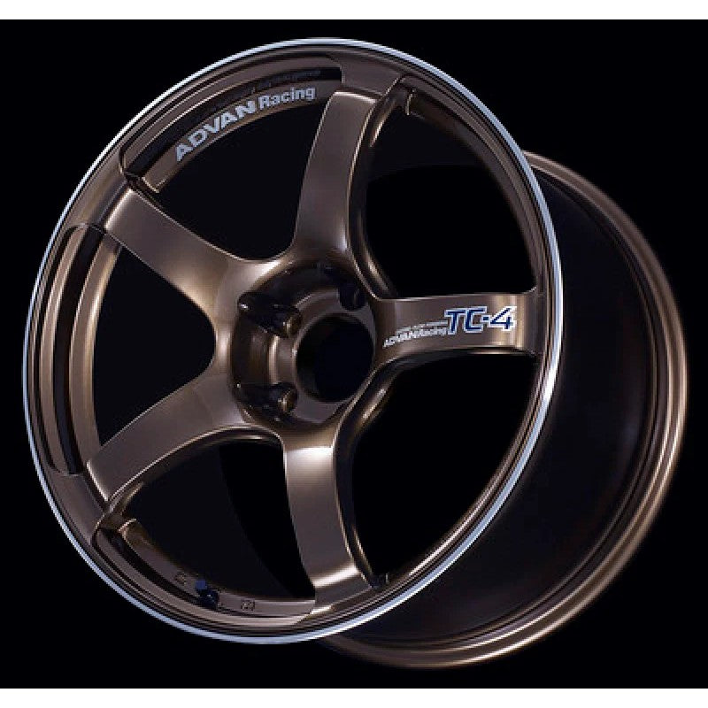 Advan TC4 wheel in Umber Bronze Metallic finish with 5-spoke design and center cap, 17x8.5 +31 5x114.3
