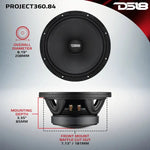 DS18 8" High-Sensitivity Mid-High Loudspeaker with Rotating Recone (100.2dB, 4-Ohm)