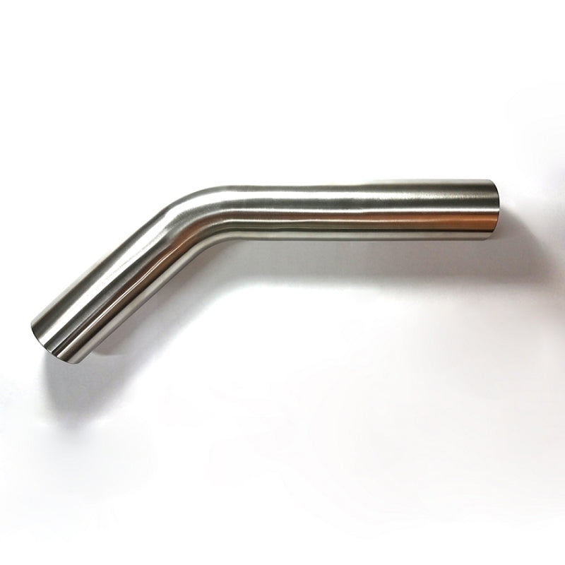 Stainless Bros 2.0 inch 45 degree stainless steel mandrel bend with 3 inch center line radius and 5/8 inch legs