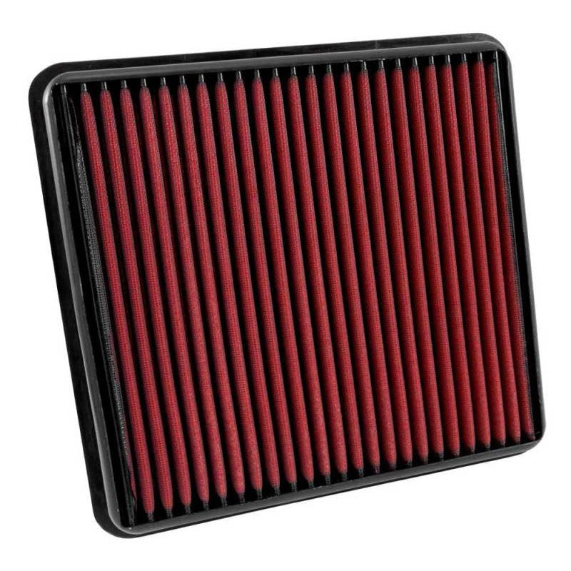 AEM DryFlow oil-free synthetic performance air filter with red media and black frame