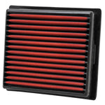 AEM DryFlow oil-free synthetic air filter with grey pleated media and black frame for 2011-2026 Dodge and Jeep SUVs.