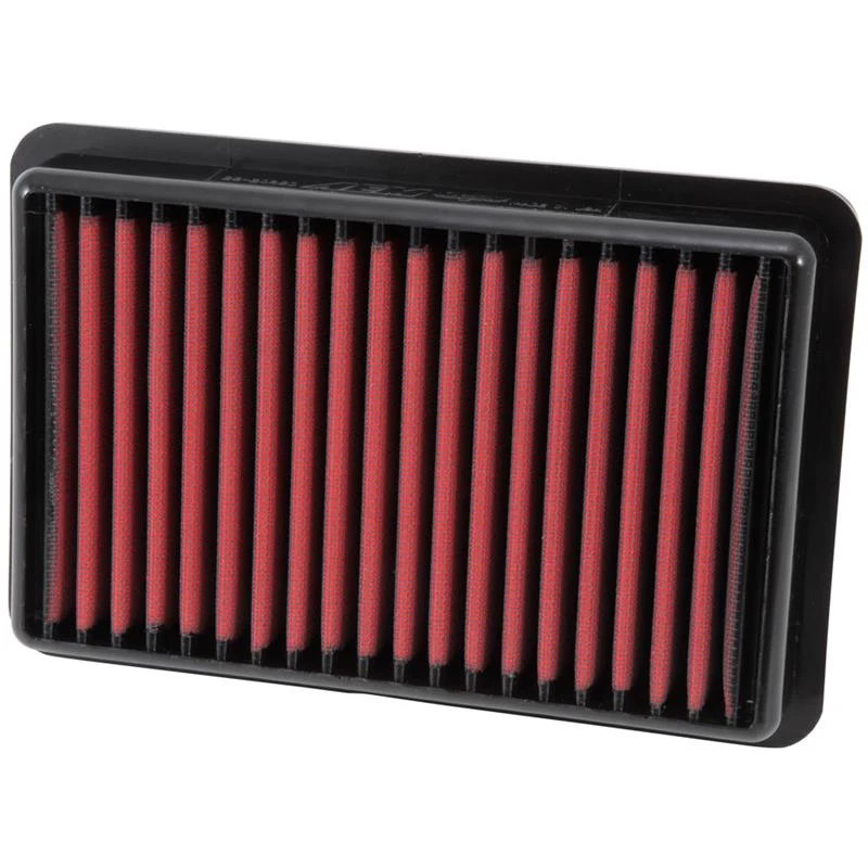 AEM DryFlow oil-free synthetic panel air filter with red media and black urethane frame for Mazda models