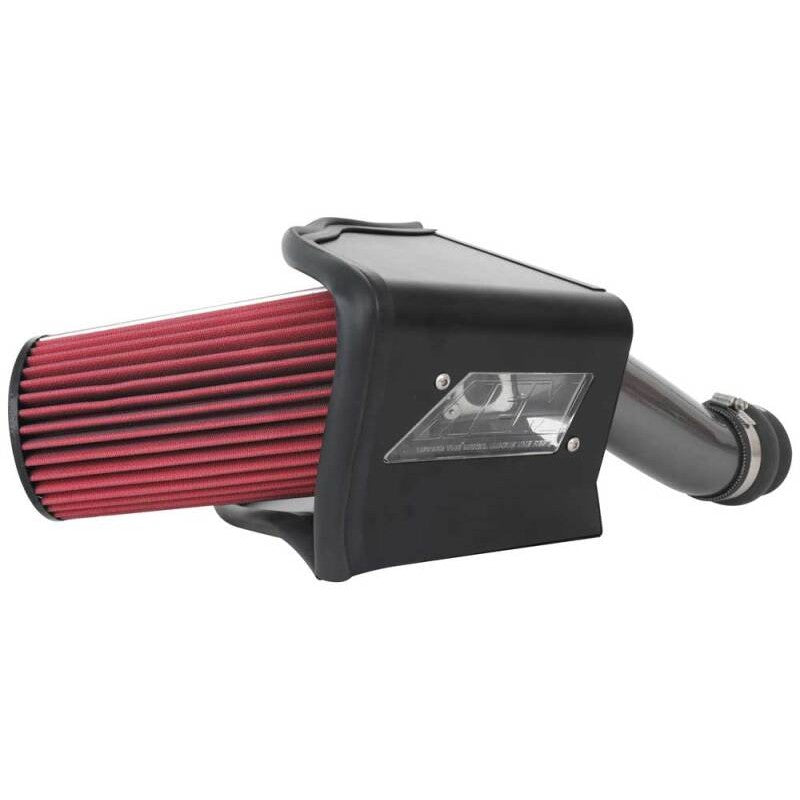 AEM 21-863C cold air intake system with mandrel-bent aluminum tube and red DRYFLOW filter for Subaru WRX STI.
