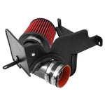 AEM cold air intake system featuring a mandrel-bent aluminum tube and a red Dryflow synthetic air filter.