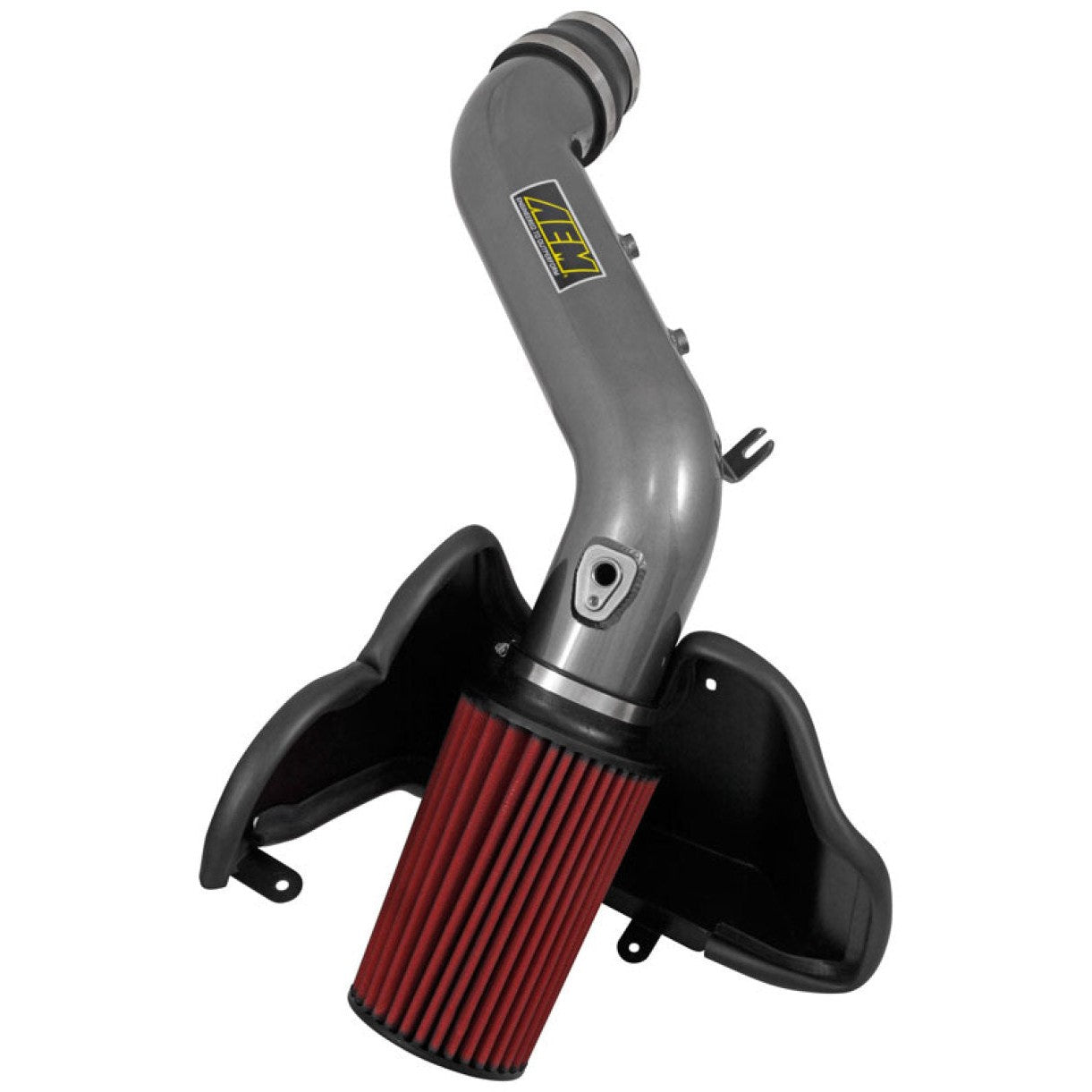AEM 21-796C Cold Air Intake system with gunmetal gray mandrel-bent aluminum tube and tapered Dryflow air filter.