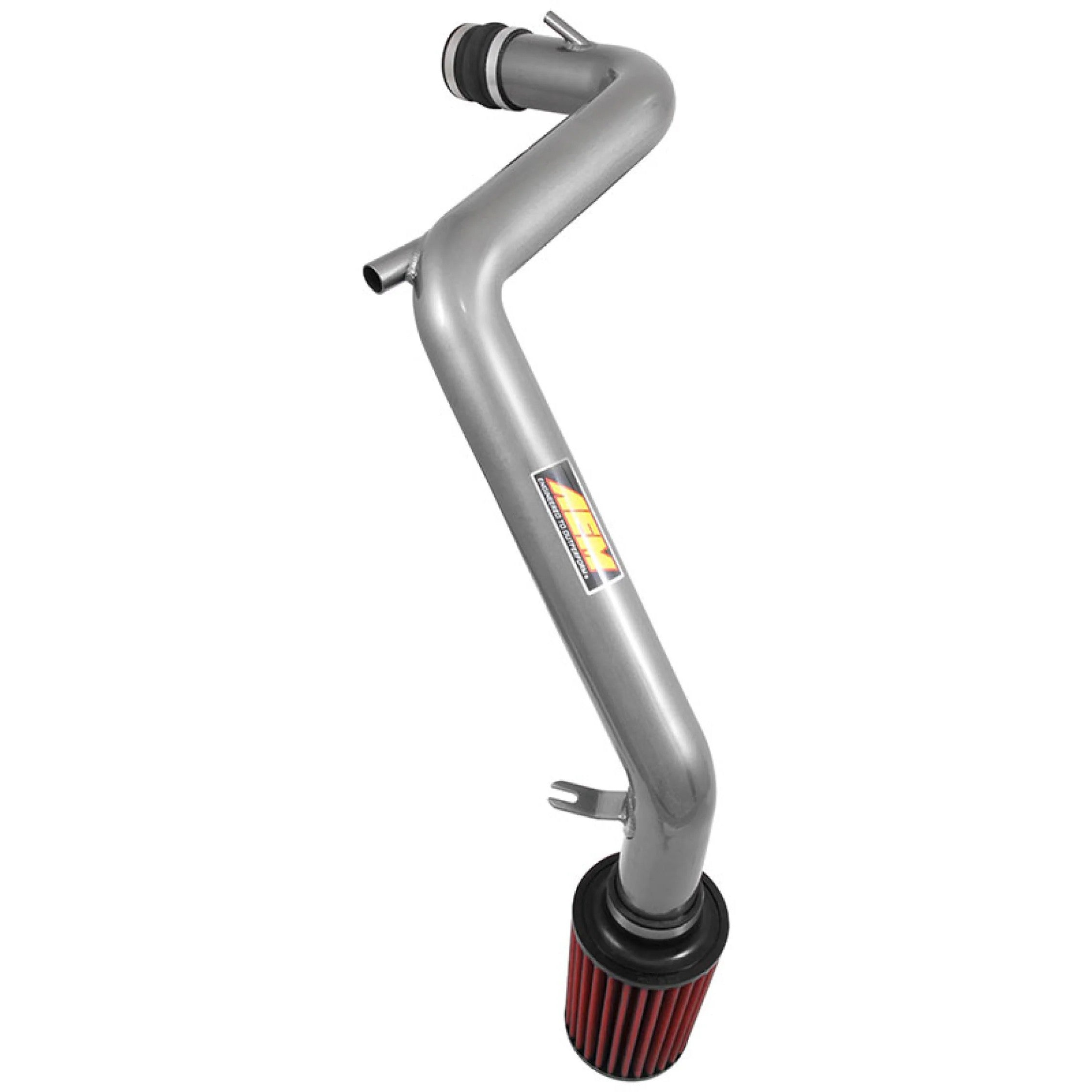 AEM 21-817C cold air intake system with mandrel-bent aluminum tube and red DryFlow air filter