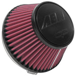 AEM 21-2093DK Dryflow tapered conical air filter with grey synthetic oil-free media and a pleated filter top.