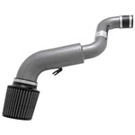 AEM Dual Chamber V2 air intake system with gunmetal gray aluminum tubing and a red conical Dryflow synthetic air filter.