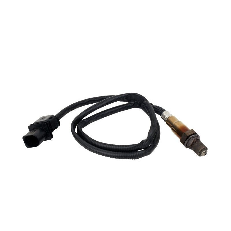 AEM Bosch LSU 4.9 wideband UEGO replacement sensor with integrated cable and connector plug.