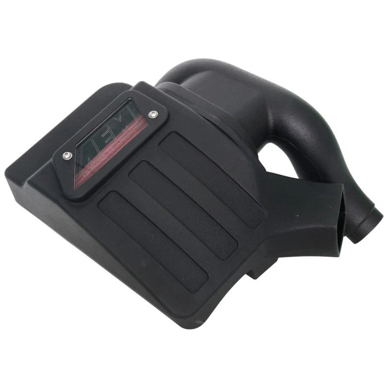 AEM 21-825DS cold air intake kit featuring a black roto-molded air box and a red cone-shaped Dryflow air filter.