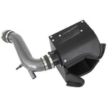 AEM 21-885C cold air intake system featuring gunmetal gray aluminum tubing, heat shield, and red Dryflow air filter.