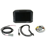 AEM CD-7 Carbon digital dash display with flow-molded carbon fiber housing and 7-inch full color screen.