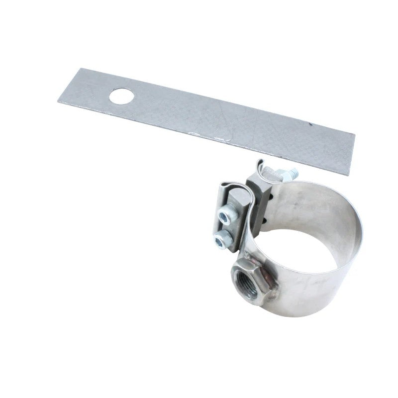 AEM stainless steel no-weld O2 sensor mount with clamps and integrated bung for 2.25 to 2.5 inch exhaust tubing