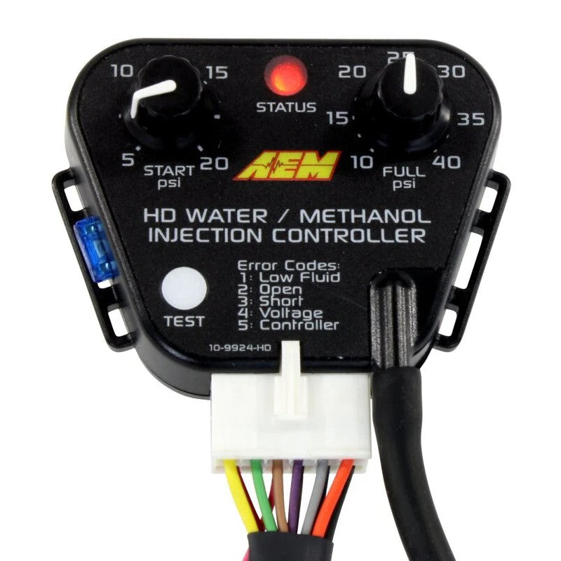 AEM V2 HD water-methanol injection controller with internal 40 PSI MAP sensor and wiring harness