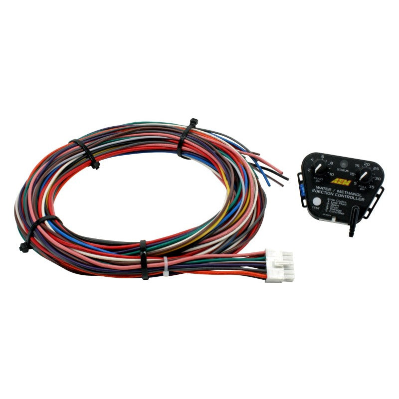 AEM V3 Standard Controller with adjustment knobs, system status LED, and integrated 35psi MAP barb.
