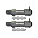 AEM V3 water/methanol injection kit featuring two nozzles, a plastic T-adapter, and six interchangeable swirl generators.