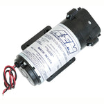 Black AEM water/methanol injection pump with 200 PSI rating and integrated mounting bracket.