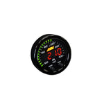 AEM X-Series 52mm digital water temperature gauge with black bezel and green LED perimeter display