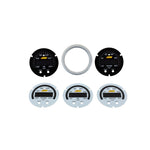 AEM X-Series Temperature Gauge Accessory Kit with silver bezel and five interchangeable faceplates
