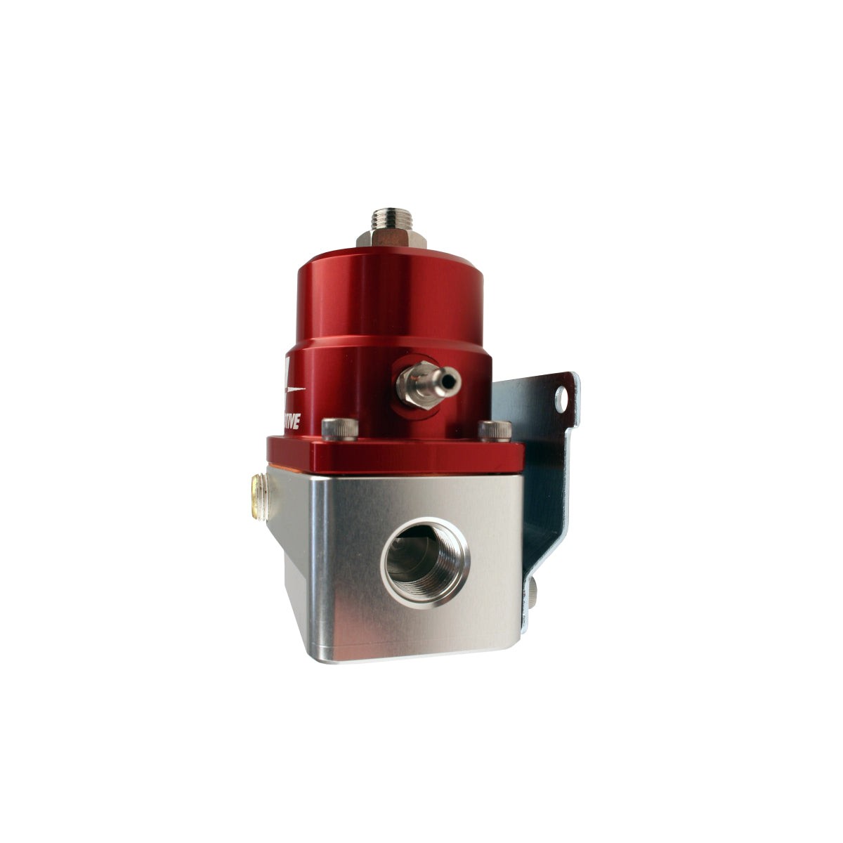 Aeromotive A1000-6 EFI fuel pressure regulator with dual -6 ORB inlets and 1/8 inch NPT gauge port.