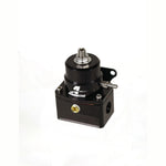 Black anodized Aeromotive A1000-6 EFI bypass fuel pressure regulator with -6 AN inlet and return ports.