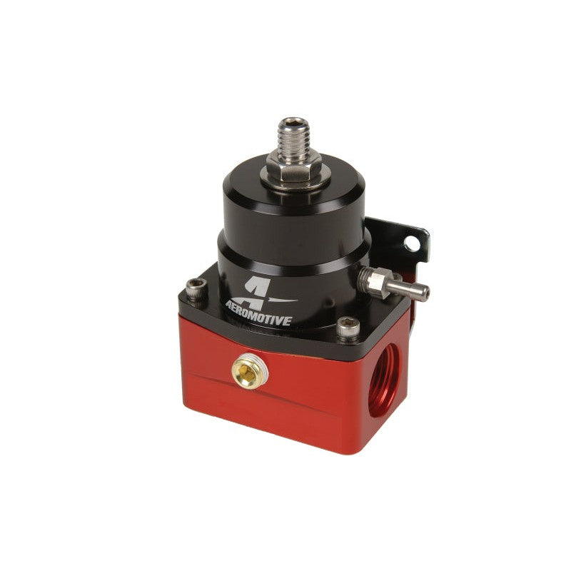 Aeromotive A1000 EFI bypass fuel pressure regulator featuring two ORB-10 inlet ports and one ORB-06 return port.